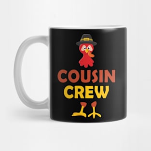 Thanksgiving cousin crew with cool turkey for family holiday Mug